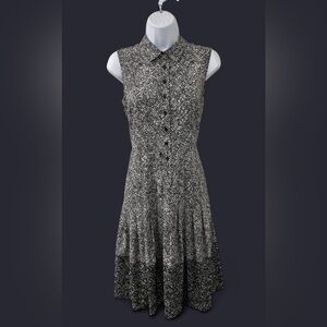 Calvin Klein Black and White Patterned Midi Dress